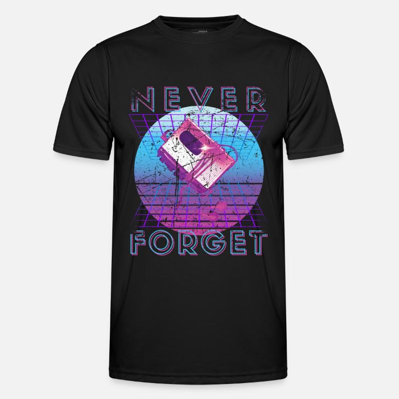 Never Forget Retro 80er 90er Nostalgie Männer Funktions-T-Shirt