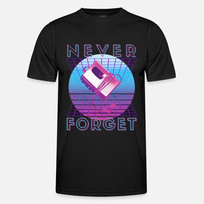 Never Forget Retro 80s 90s Nostalgia Men's Functional T-Shirt
