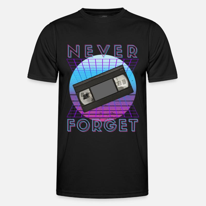 Never Forget Retro 80er 90er Nostalgie Männer Funktions-T-Shirt
