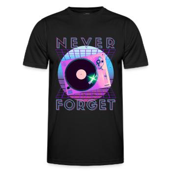 Never Forget Retro 80s 90s Nostalgia - Men's Functional T-Shirt - black - Front - AI Model Male 178 dark (178cm)