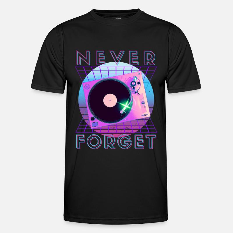 Never Forget Retro 80er 90er Nostalgie Männer Funktions-T-Shirt