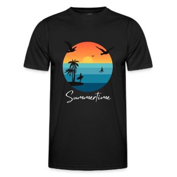 Summertime Summer Shirt Women Men - Men's Functional T-Shirt - black - Front - AI Model Male 178 dark (178cm)