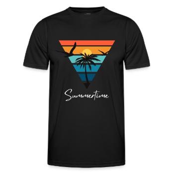 Summertime Summer Shirt Women Men - Men's Functional T-Shirt - black - Front - AI Model Male 178 dark (178cm)