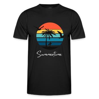 Summertime Summer Shirt Women Men - Men's Functional T-Shirt - black - Front - AI Model Male 178 dark (178cm)