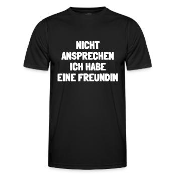 Nicht Ansprechen Ich Habe Eine Freundin - Männer Funktions-T-Shirt - Schwarz - Vorne - AI Model Male 178 dark (178cm)
