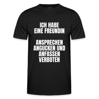Ich Habe Eine Freundin Ansprechen Verboten - Männer Funktions-T-Shirt - Schwarz - Vorne - AI Model Male 178 dark (178cm)