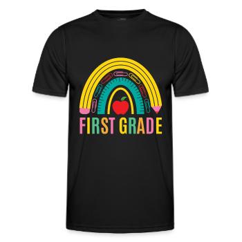 First grade teachers back to school - Men's Functional T-Shirt - black - Front - AI Model Male 178 dark (178cm)