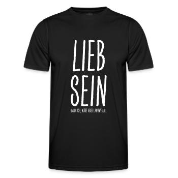 Lieb sein kann ich wäre aber langweilig - Männer Funktions-T-Shirt - Schwarz - Vorne - AI Model Male 178 dark (178cm)