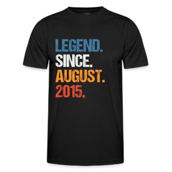 Legend Since August 2015 Geburtstag - Männer Funktions-T-Shirt - Schwarz - Vorne - AI Model Male 178 dark (178cm)