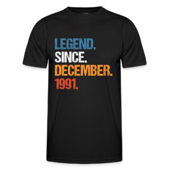 Légende depuis décembre 1991 Anniversaire - T-shirt sport Homme - noir - Devant - AI Model Male 178 dark (178cm)