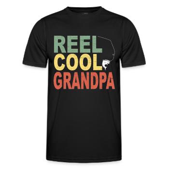 Fischen Opa Geschenkidee - Männer Funktions-T-Shirt - Schwarz - Vorne - AI Model Male 178 dark (178cm)