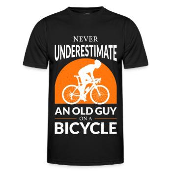 Unterschätzen Sie niemals einen alten Kerl auf einem Fahrrad V - Männer Funktions-T-Shirt - Schwarz - Vorne - AI Model Male 178 dark (178cm)
