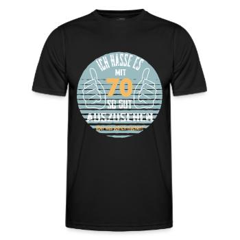 70 Jahre Geschenk 70. Geburtstag - Männer Funktions-T-Shirt - Schwarz - Vorne - AI Model Male 178 dark (178cm)