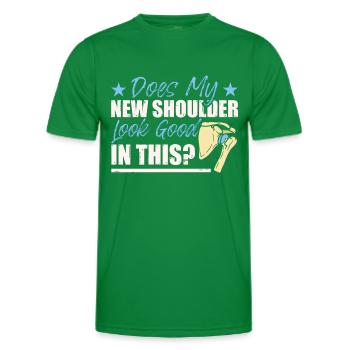 Lustige Schulter-Erholung - Männer Funktions-T-Shirt - Kelly Green - Vorne - AI Model Male 178 dark (178cm)