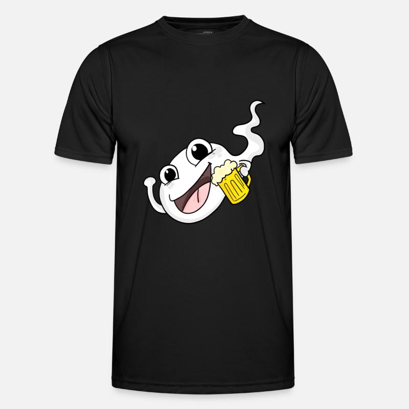 Sperma mit Bier - Männer Funktions-T-Shirt - Schwarz