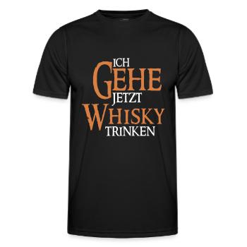 Ich gehe jetzt Whisky trinken - Whiskey Trinker - Männer Funktions-T-Shirt - Schwarz - Vorne - AI Model Male 178 dark (178cm)