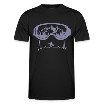 Ski Snowboard Ski Goggles Ski Winter Sports - Men's Functional T-Shirt - black - Front - AI Model Male 178 dark (178cm)
