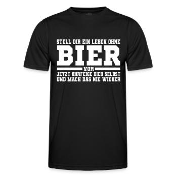 Stell dir ein Leben ohne Bier vor - Männer Funktions-T-Shirt - Schwarz - Vorne - AI Model Male 178 dark (178cm)