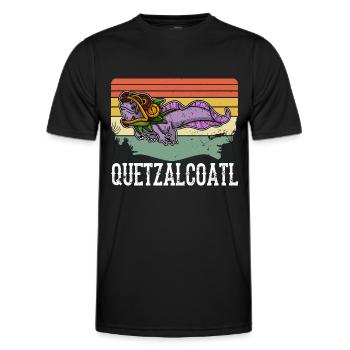 Quetzalcoatl Axolotl Mexique Divinité Aztèque - T-shirt sport Homme - noir - Devant - AI Model Male 178 dark (178cm)