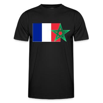 Maroc & France - T-shirt sport Homme - noir - Devant - AI Model Male 178 dark (178cm)