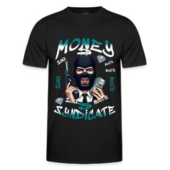 Syndicat de l’argent - T-shirt sport Homme - noir - Devant - AI Model Male 178 dark (178cm)