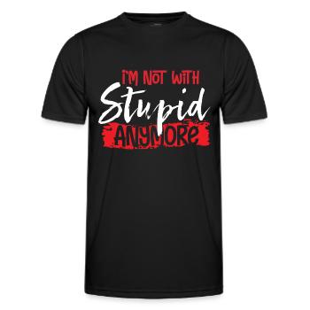 I'm Not With Stupid Anymore - Men's Functional T-Shirt - black - Front - AI Model Male 178 dark (178cm)