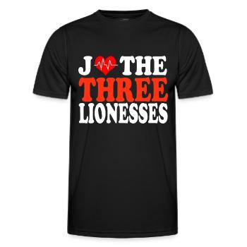 love three lionesses england soccer team - Men's Functional T-Shirt - black - Front - AI Model Male 178 dark (178cm)
