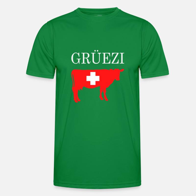 Grüezi Schweiz Flagge Schweizerdeutsch Geschenk Männer Funktions-T-Shirt