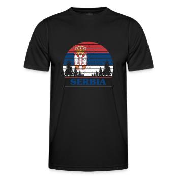 Serbien - Männer Funktions-T-Shirt - Schwarz - Vorne - AI Model Male 178 dark (178cm)