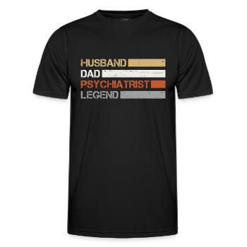 Retro Ehemann Papa und legendärer Psychiater - Männer Funktions-T-Shirt - Schwarz - Vorne - AI Model Male 178 dark (178cm)