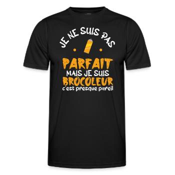 pas parfait mais je suis bricoleur - T-shirt sport Homme - noir - Devant - AI Model Male 178 dark (178cm)