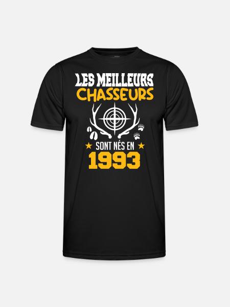 Chasseur | Anniversaire chasseur 1993 - T-shirt sport Homme - noir