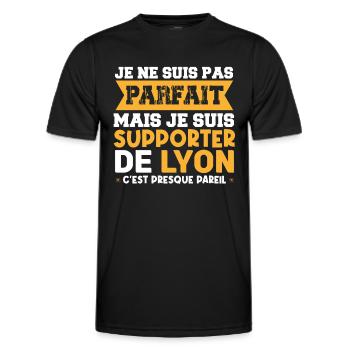 JE SUIS SUPPORTER DE LYON - T-shirt sport Homme - noir - Devant - AI Model Male 178 dark (178cm)