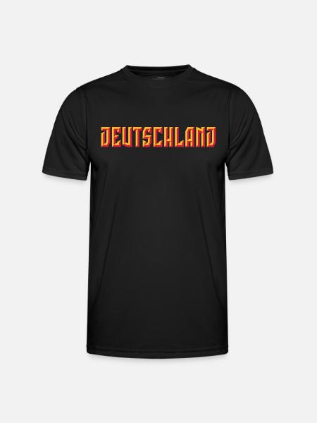Deutschland Lettering (Relief / 3D / 2C) - Men's Functional T-Shirt - black