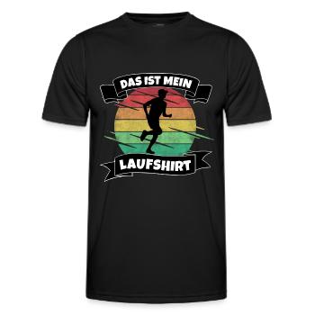 Das ist mein Laufshirt - Männer Funktions-T-Shirt - Schwarz - Vorne - AI Model Male 178 dark (178cm)