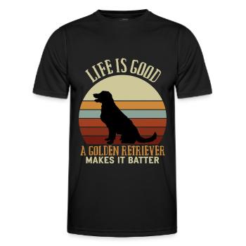 Golden retriever Makes it Batter Goldi - T-shirt sport Homme - noir - Devant - AI Model Male 178 dark (178cm)