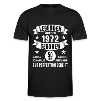 Legenden Wurden 1972 Geboren 50 Geburtstag Jahre - Männer Funktions-T-Shirt - Schwarz - Vorne - AI Model Male 178 dark (178cm)