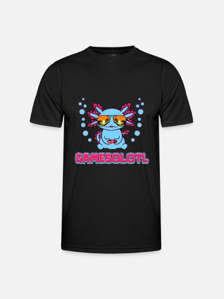 Gamesolotl Gamer Axolotl Gaming - Men's Functional T-Shirt - black