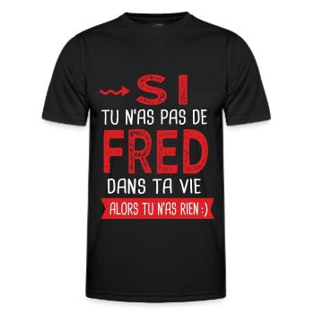 fred dans ta vie Humour Frédérique Frédéric - T-shirt sport Homme - noir - Devant - AI Model Male 178 dark (178cm)