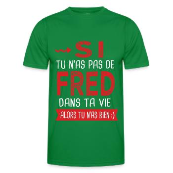 fred dans ta vie Humour Frédérique Frédéric - T-shirt sport Homme - vert - Devant - AI Model Male 178 dark (178cm)