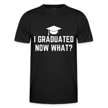 J’ai obtenu mon diplôme maintenant quoi - T-shirt sport Homme - noir - Devant - AI Model Male 178 dark (178cm)