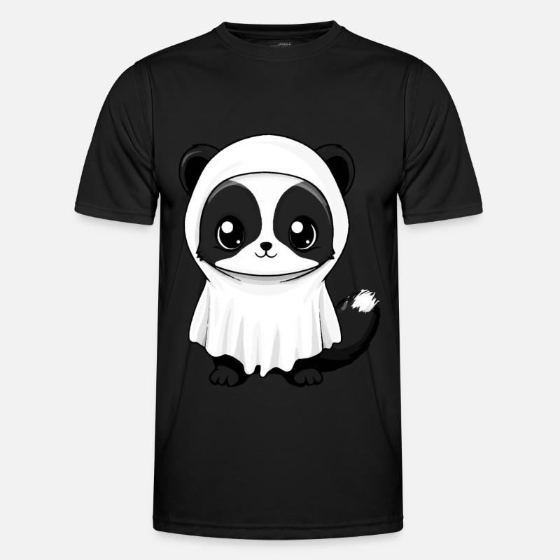 Stinktier Halloween Comic Geist - Männer Funktions-T-Shirt - Schwarz