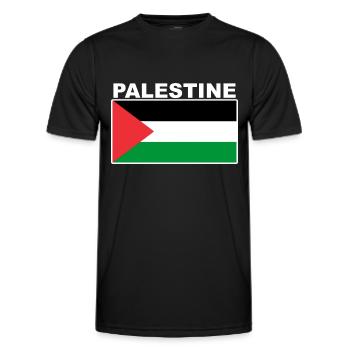 Palestine Drapeau Palestinien T-Shirt - T-shirt sport Homme - noir - Devant - AI Model Male 178 dark (178cm)