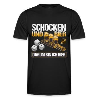 Schocken Und Bier Trinkspiel Würfelspiel Knobeln - Männer Funktions-T-Shirt - Schwarz - Vorne - AI Model Male 178 dark (178cm)