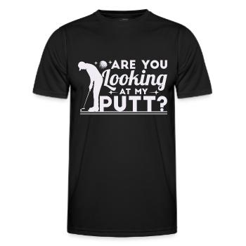 Siehst du dir meinen Putt an? - Männer Funktions-T-Shirt - Schwarz - Vorne - AI Model Male 178 dark (178cm)