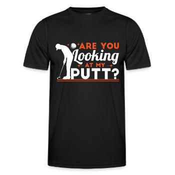 Siehst du meinen Putt an? - Männer Funktions-T-Shirt - Schwarz - Vorne - AI Model Male 178 dark (178cm)