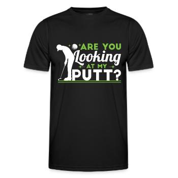 Siehst du meinen Putt an? - Männer Funktions-T-Shirt - Schwarz - Vorne - AI Model Male 178 dark (178cm)