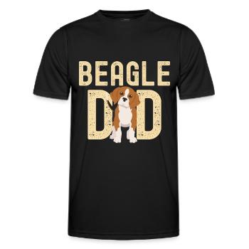 Beagle Papa Dog cute Beagle kawaii - Men's Functional T-Shirt - black - Front - AI Model Male 178 dark (178cm)