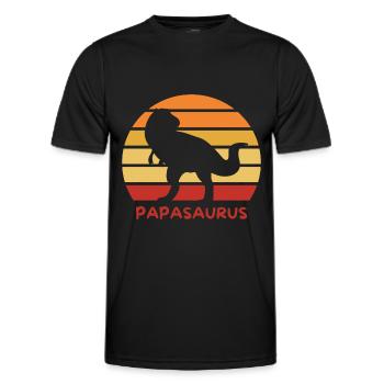 Papasaurus Papa Père Dino - T-shirt sport Homme - noir - Devant - AI Model Male 178 dark (178cm)