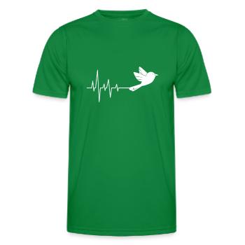 Weiße Taube Herzschlag - Männer Funktions-T-Shirt - Kelly Green - Vorne - AI Model Male 178 dark (178cm)